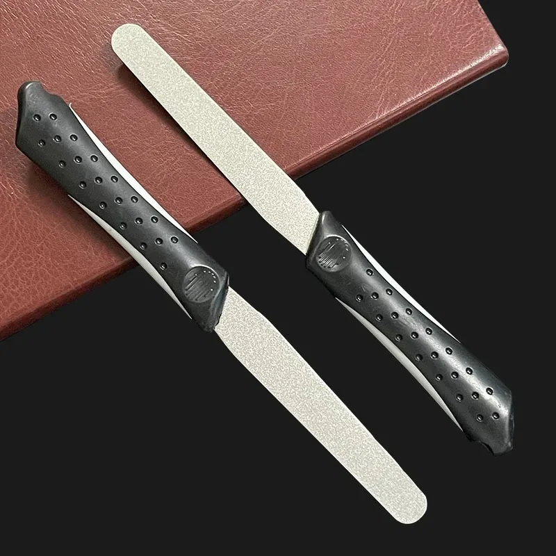 Dual-Side Diamond Sharpening Stone - Double-Sided Flat & Curved Whetstone with Non-Slip Handle, Professional Knife Sharpener