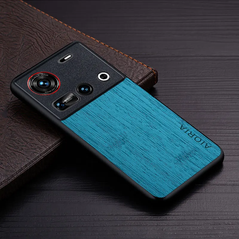 Luxury Bamboo Wood Pattern Leather Phone Cover - Elegant Case