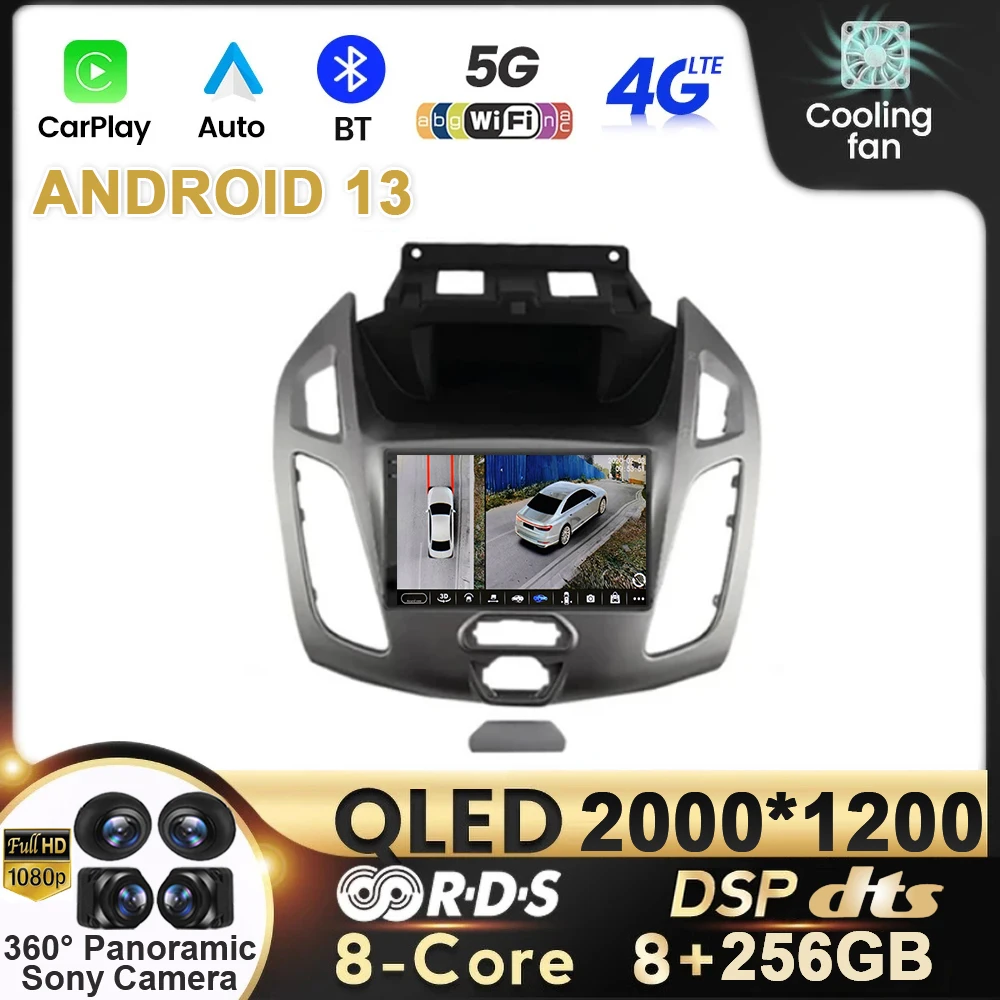 

9" Android 13 Car Radio For FORD Transit Connect Tourneo Connect 2014-2019 GPS Navigation Auto Carplay Multimedia DSP Player DSP