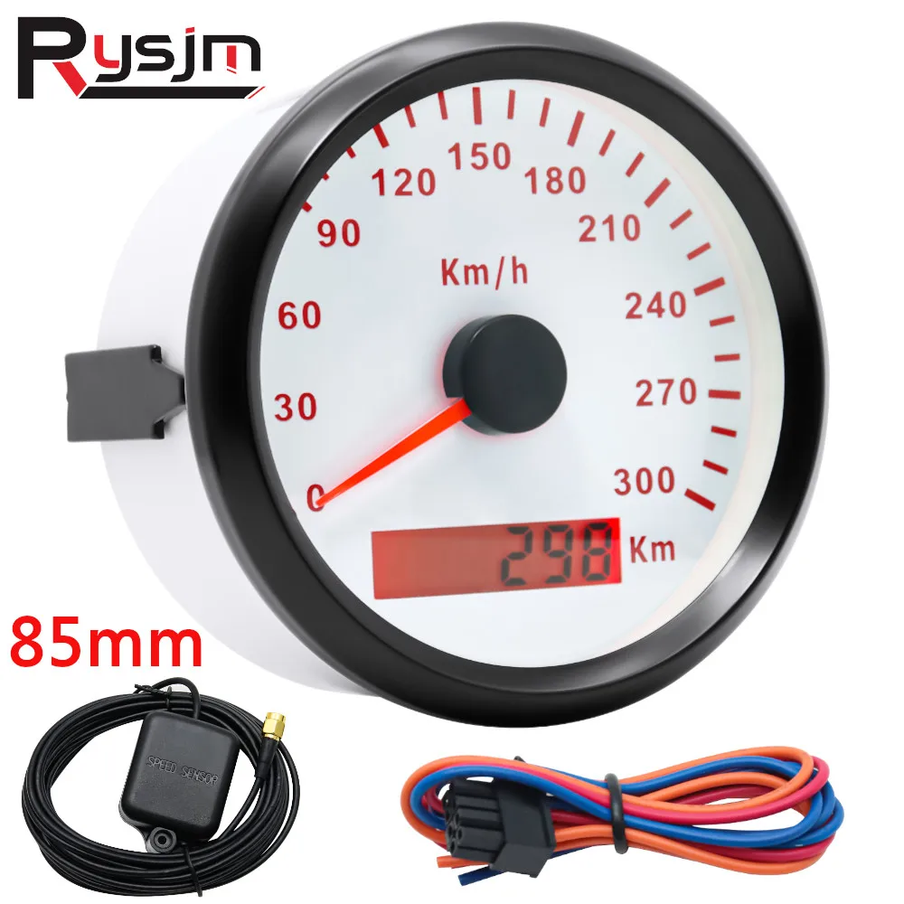Universal 85mm GPS Speedometer 300km/h Speed Gauge Meter With 7 Colors