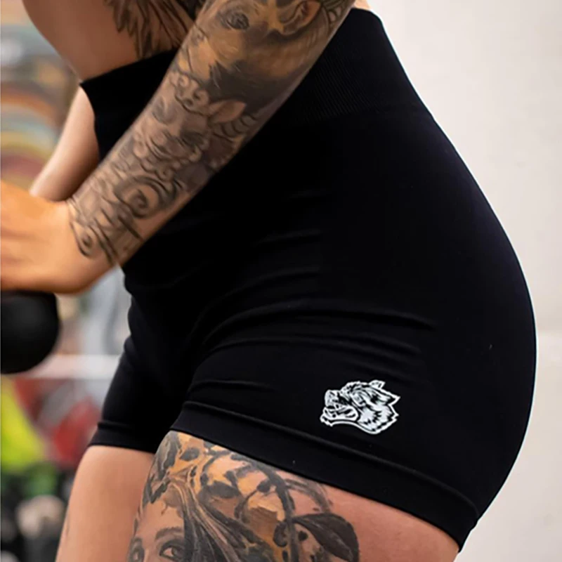 Darc Sports Shorts Elastic Yoga Pants for Women Wolf Head Naked Sense Yoga Shorts Peach Hip Fitness Breathable Sports