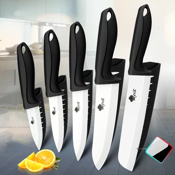 Coltello in ceramica 3 4 5 6 pollici Chef Utility Affettatrice Coltello per pane seghettato Paring Coltelli da cucina in ceramica Set Strumento di cottura con lama in zirconio 1