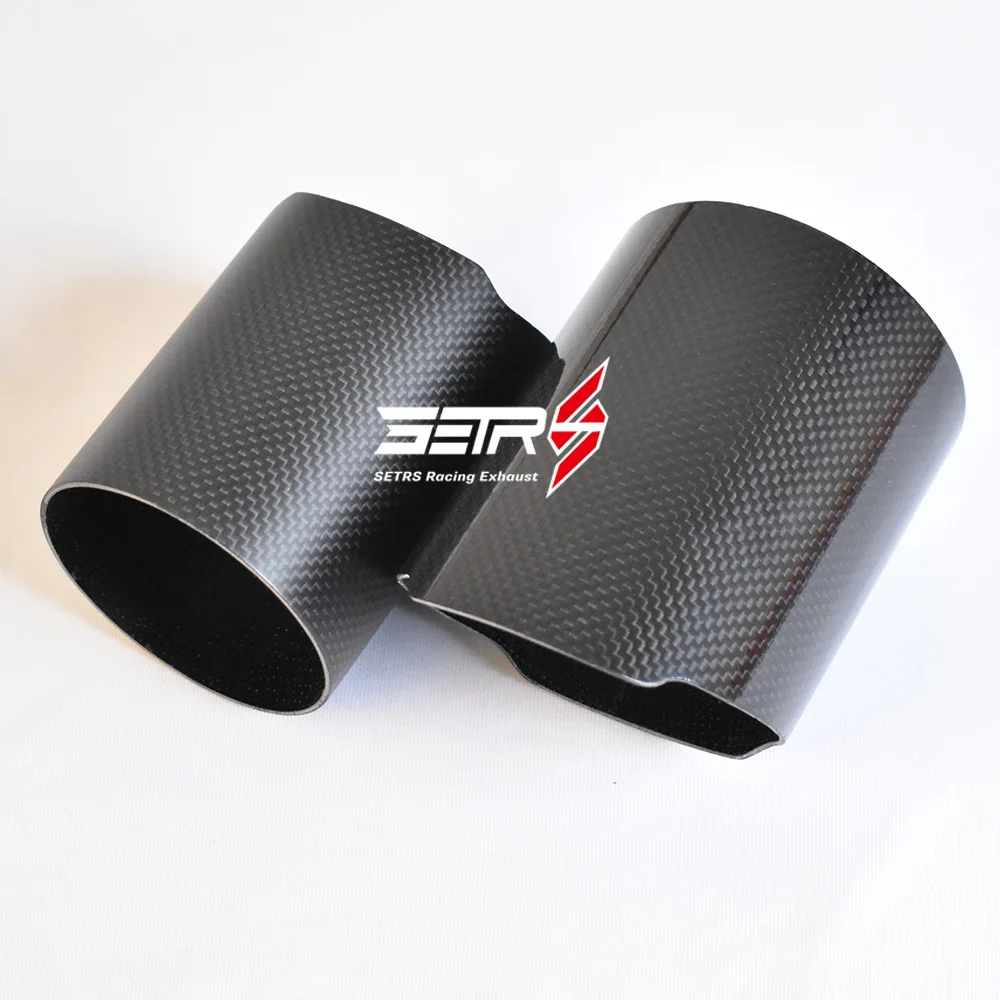 1PC Car Universal Straight Flange Carbon Fiber Exhaust Tip Cover Exhaust Muffler Pipe Tip case carbon fiber housing