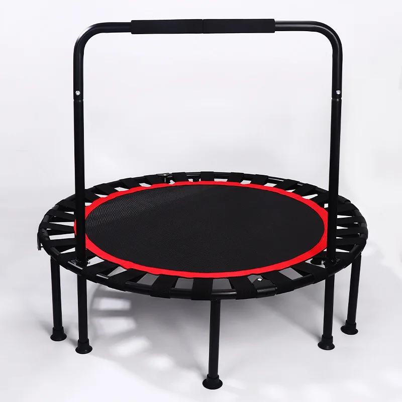 

40" Mini Trampoline for Kid Foldable Indoor Garden Toddlers Trampoline with Adjustable Handrail Bearing 100KG Home Gym Rebounder