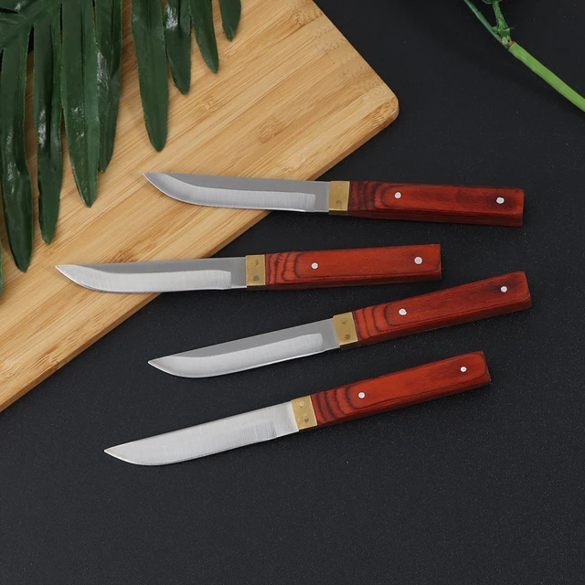 Jaswehome Steak Knife High Quality Stainless Steel Cutlery Pakkawood+Pure  Copper Handle Multi-Function Fruit