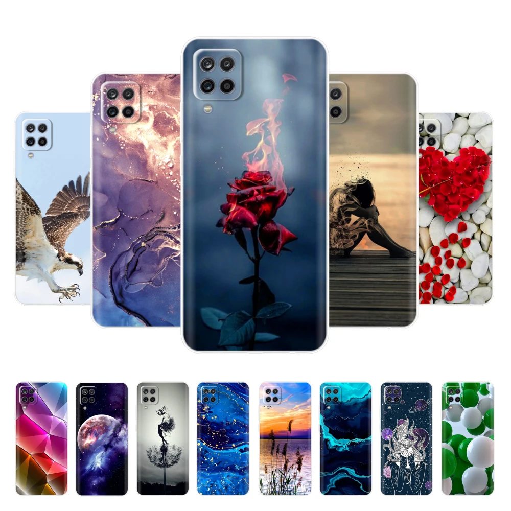 Per Samsung A12 Custodia Galaxy A12 Flowers Cover Posteriore In Silicone Morbido Per Samsung Galaxya12 A12 A 12 Custodie Per Telefono Paraurti Traspar