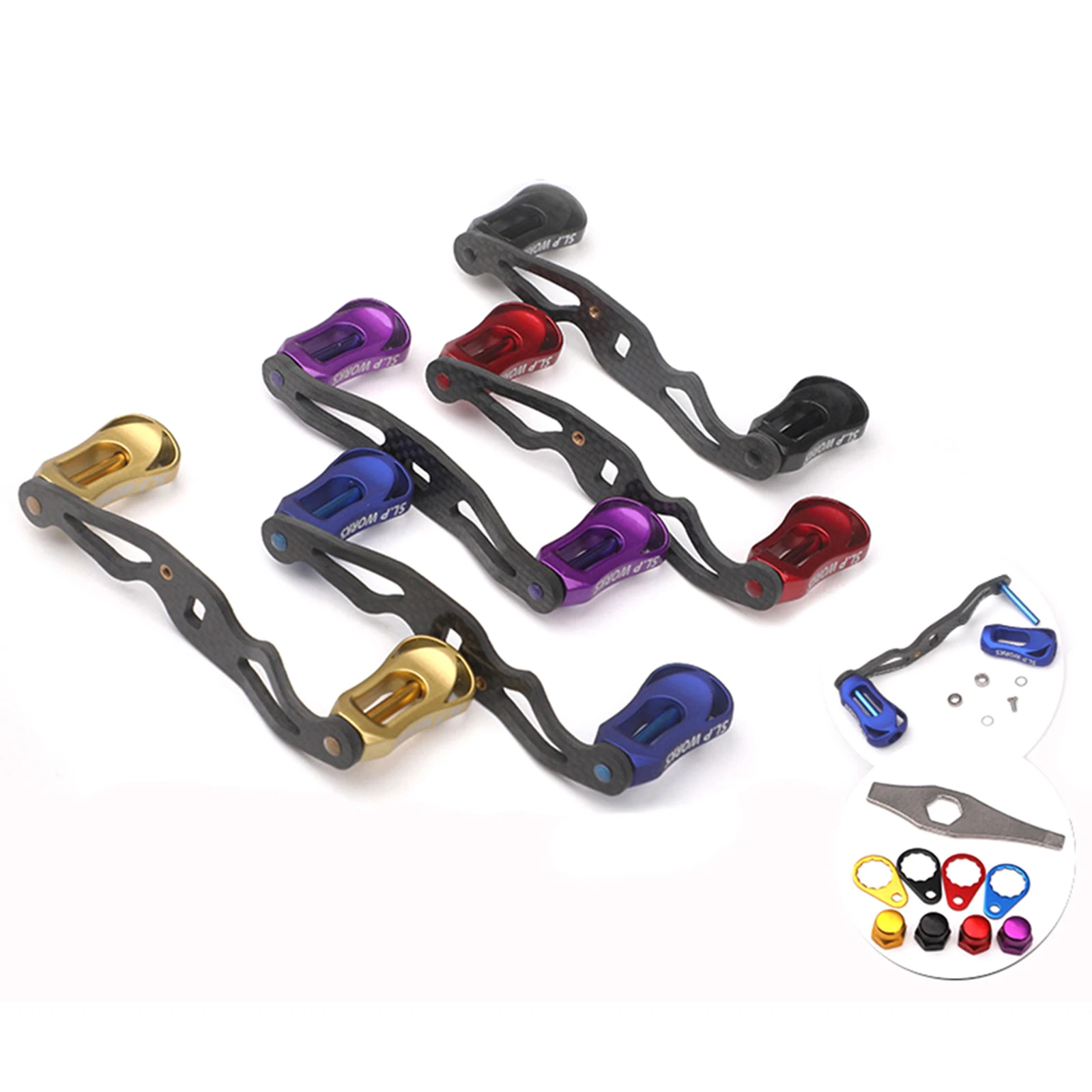 Carbon Fiber Fishing Reel Handle Left Right DIY EVA Knob Rocker