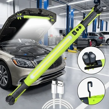 Magnetic LED Work Light Rechargeable Cordless Design Emergency Repair Light Rotating Base With Hooks Flashlight Outdoor Work