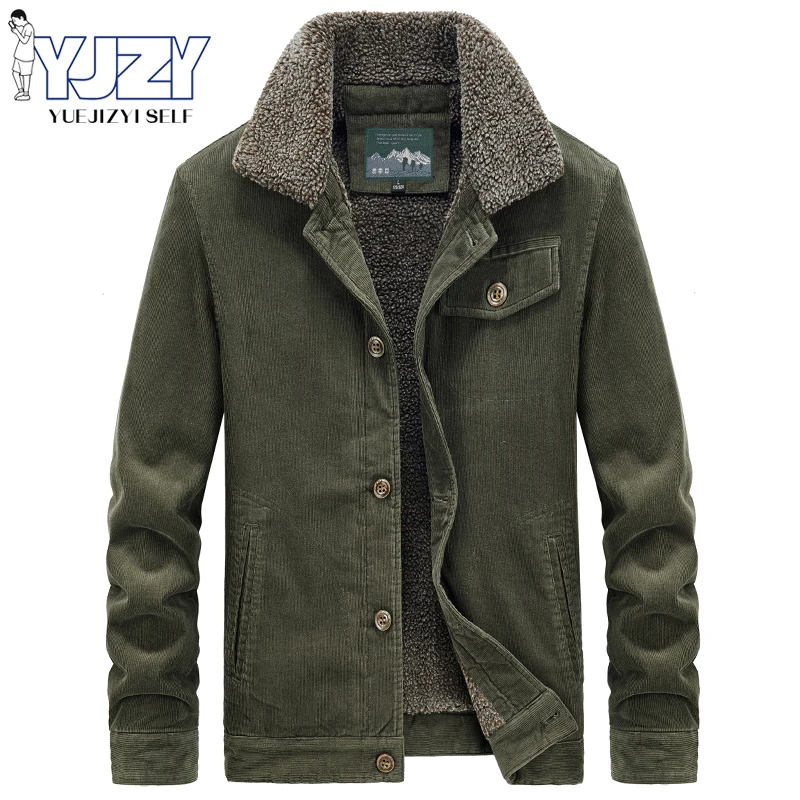 

Winter Men Casual Lapel Jacket Warm Thick Fleece Parkas Classic Coat Men Autumn Fashion Slim Bomber Tactics Men Jacket Plus Size