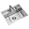 304 Stainless Steel Stylish Hidden Single Sink for Kitchen Cabinet and Countertop Double Covers 5