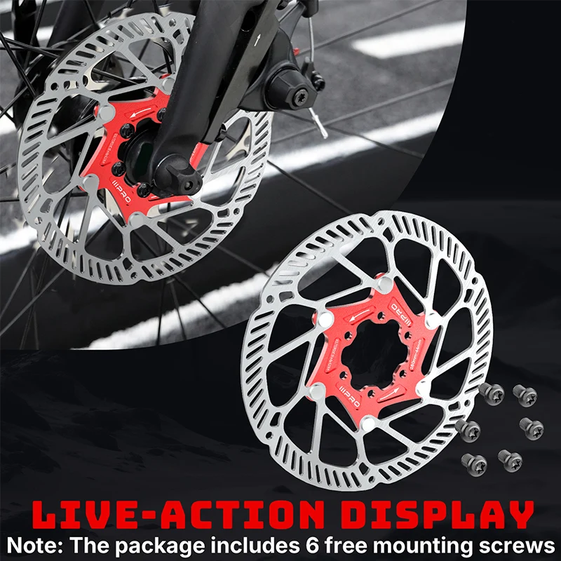 IIIPRO Fahrradbremsscheibe 140 mm 160 mm 180 mm Fahrrad-Scheibenbremsscheibe Wärmeableitung Fahrrad schwimmender Rotor Rennrad MTB-Rotoren – Detail 10