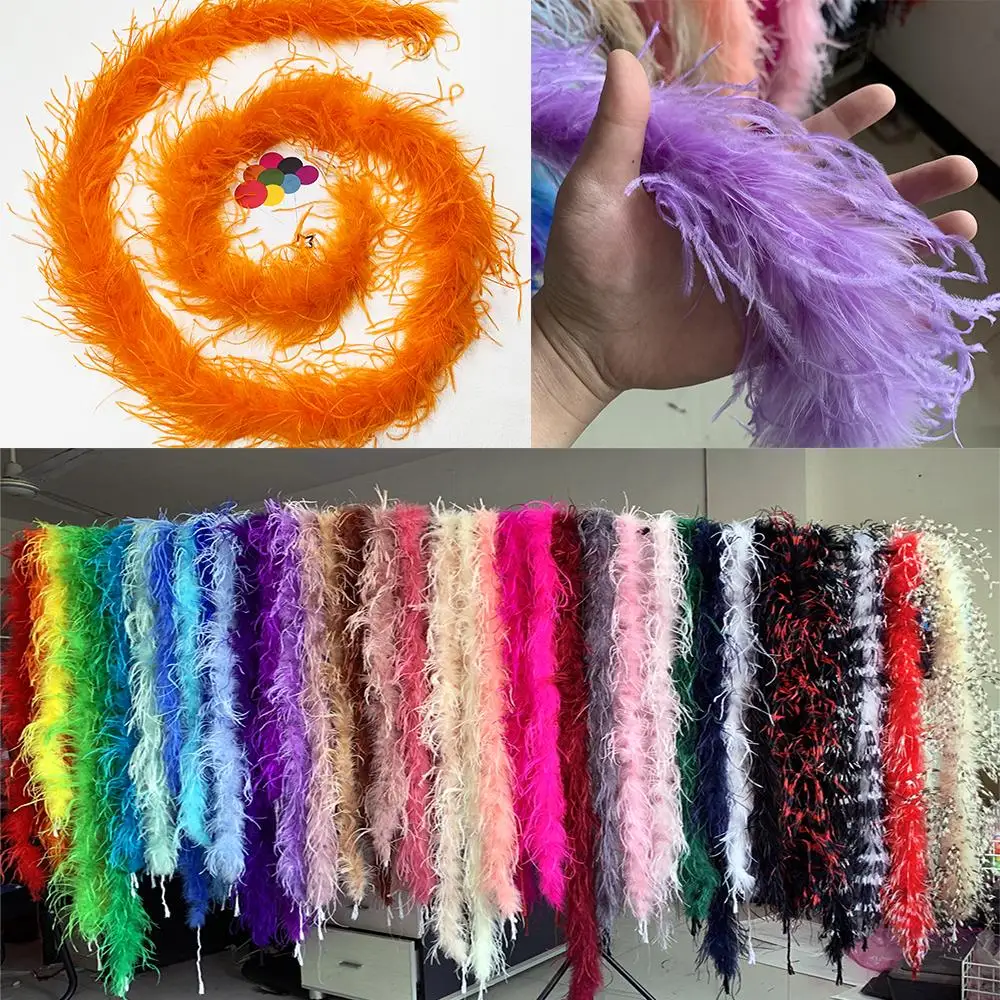 30 Color 2 Meter Colorful Ostrich Feathers Boa Pack On Trims For Crafts
