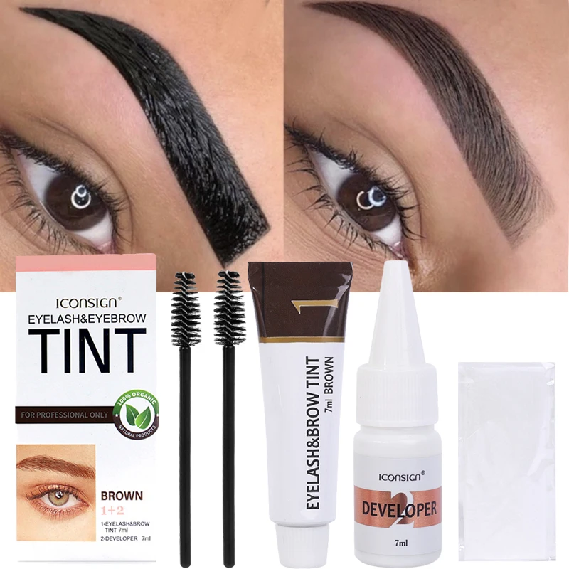 SemiPermanentEyelashEyebrowDyeTintKit2in1WaterproofFastDye
