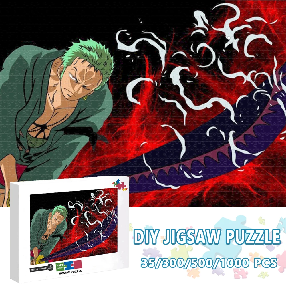 One Piece Jigsaw Puzzle Roronoa Zoro 500/1000 Pezzi Anime Educational Children'S Toys Adult Decompression Cartoon Jigsaw Puzzle