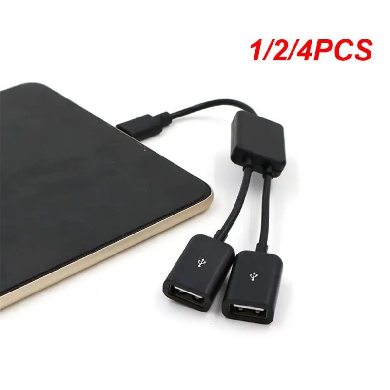 

1/2/4PCS Micro USB / Type C to 2 OTG Dual Port HUB Cable Y Splitter Micro-USB Type-C Adapter Converter for Tablet Android Mouse