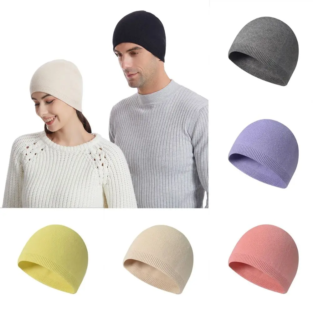 

Solid Color Beanie Hat Fashion Windproof Winter Knitted Hat Warm Earmuffs Wool Caps Women
