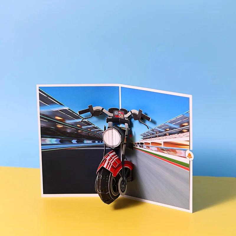 Cool Motorcycle Greeting Card Racing Sprint Birthday Greeting Cards Gift For Boys Husband Boyfriend Creative Fathers Day Present