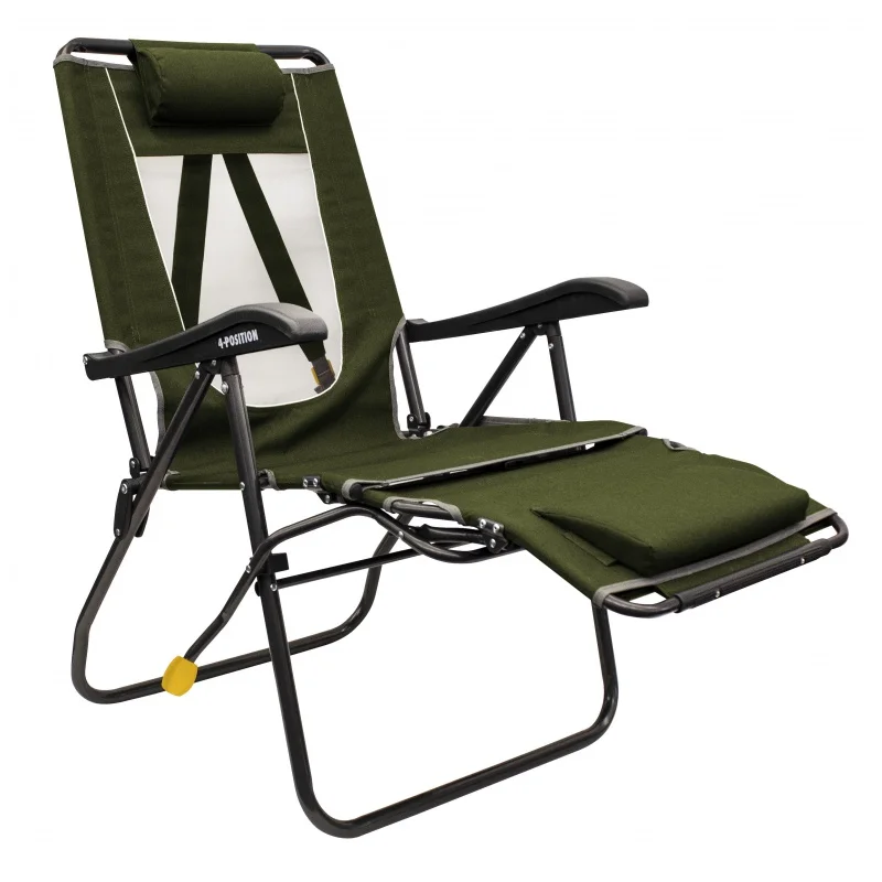 

GCI Outdoor Legz Up Lounger Adjustable Folding Recliner Camping Chair, Heathered Loden