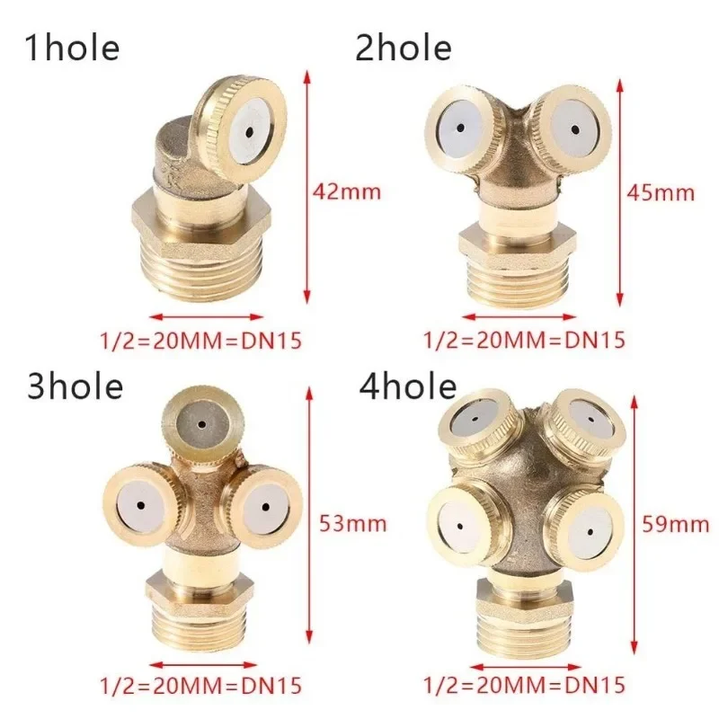 1/2" Misting Nozzle Brass Atomizing Spray Fitting Nebulizer Hose Connector Water Sprinkler Adjustable Garden Lawn Irrigation 1Pc hose connector garden sprinkler irrigation sprinklers pressure washer nozzle garden irrigation nozzle drip irrigation sprinklers garden sprayer nozzles irrigation fittings