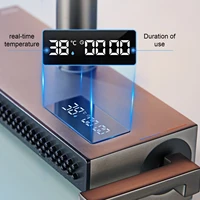 หรูหรา Gunmetal ทองเหลือง LED ดิจิตอลจอแสดงผลก๊อกน้ําห้องครัว 1 หลุมดึงออก 2 โหมดเซรามิควาล์ว Core Hot & Cold Water Sink TAP 6