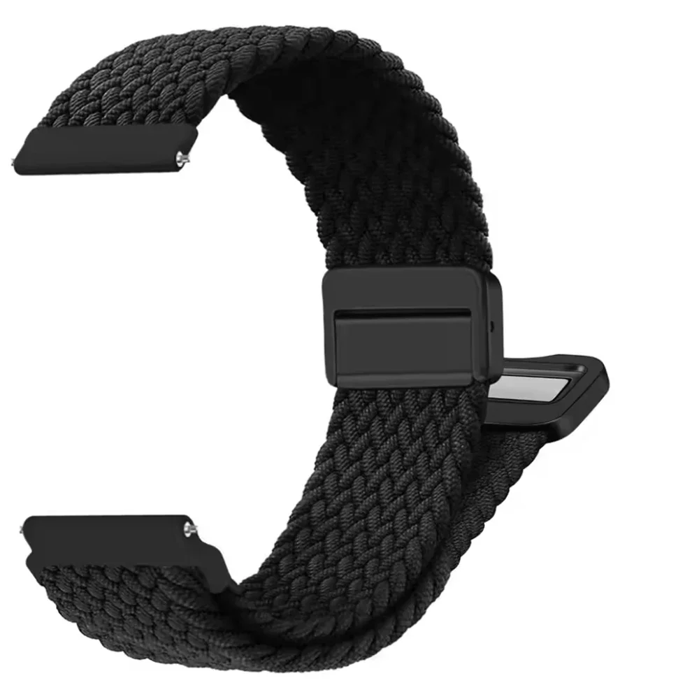 Nylon Magnetic Buckle Strap with Braided Design, 20mm/22mm