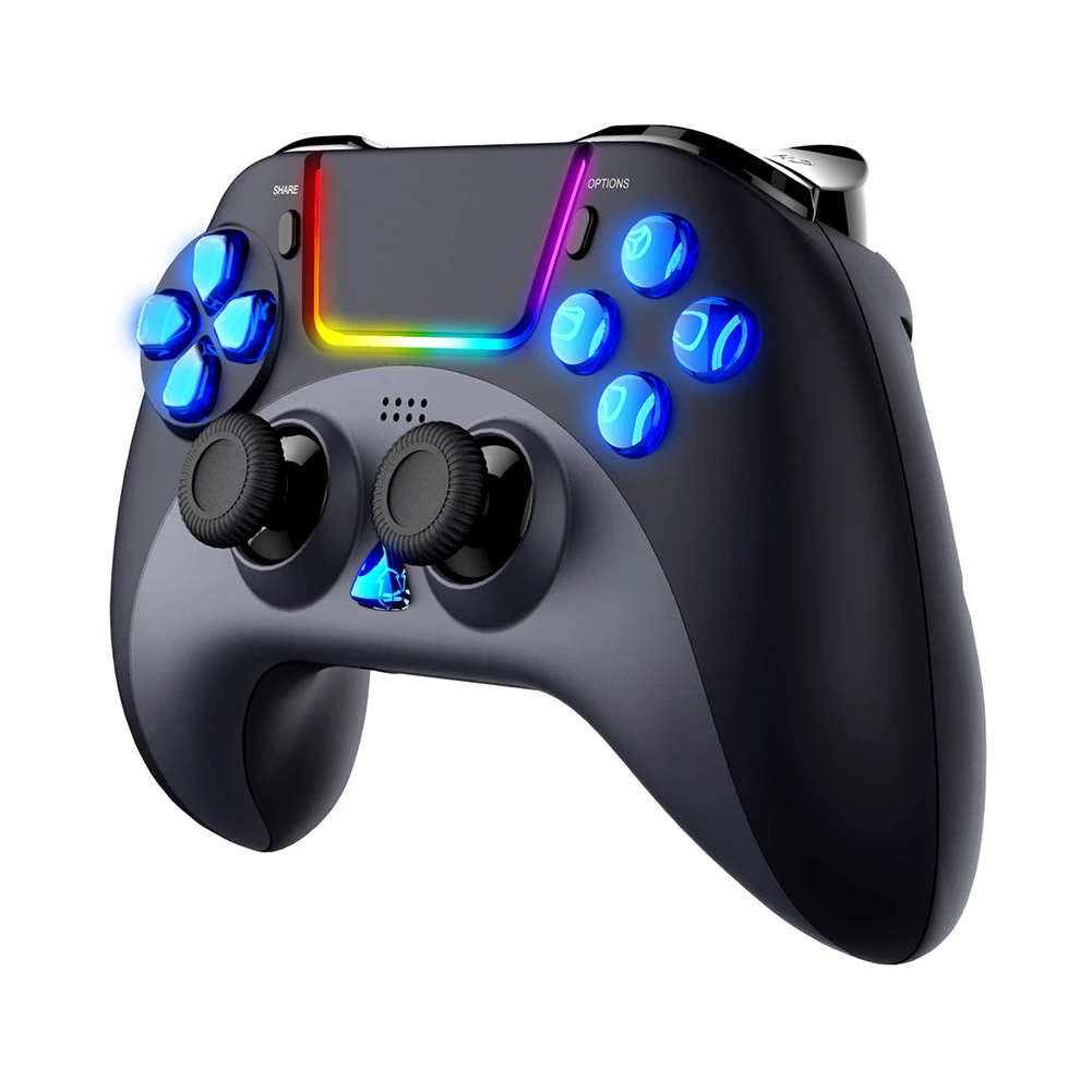 Wireless Bluetooth Controller For Ps4 Gamepad Rgb Led Light 6 Axis Gyro