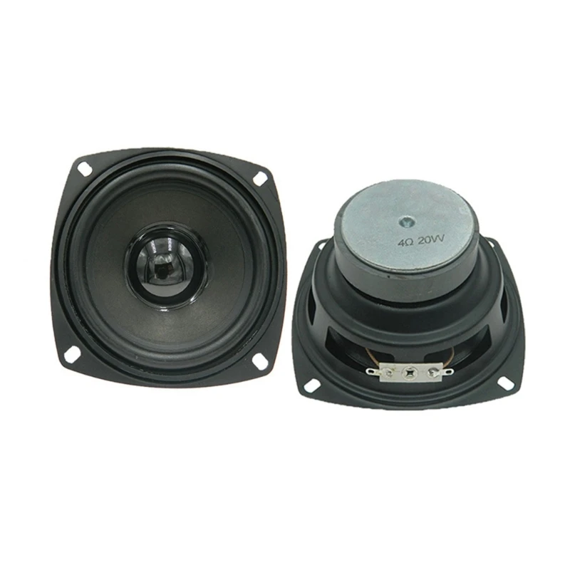 2Pcs 4inch 4Ohm 20W Low Frequency Waterproof Full Requency Bass Speaker Tweeters