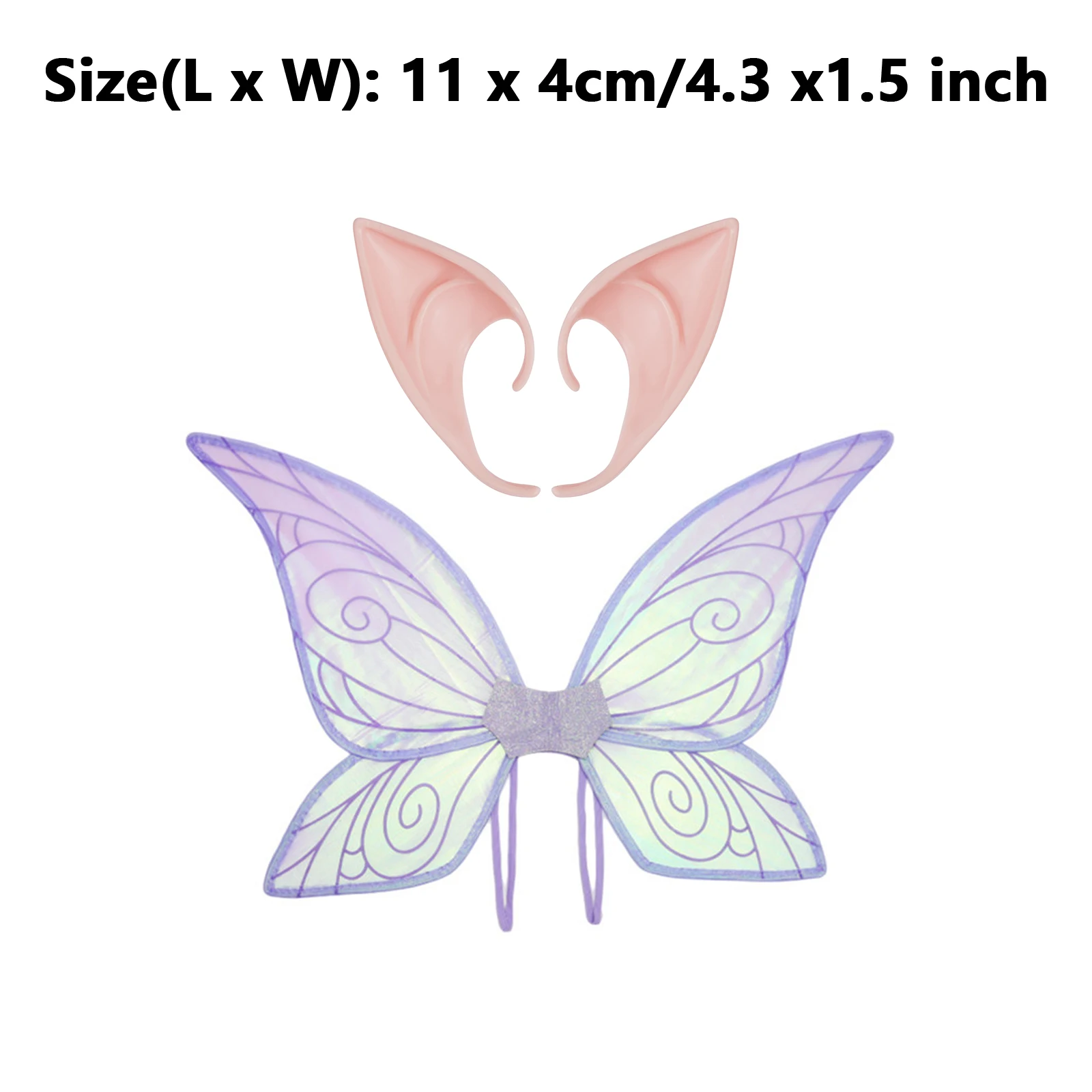Boys Girls Fairy Princess Angel Butterfly Wings Ears Cosplay Accessories Theme Party Role-Play Fancy Show Stagewear