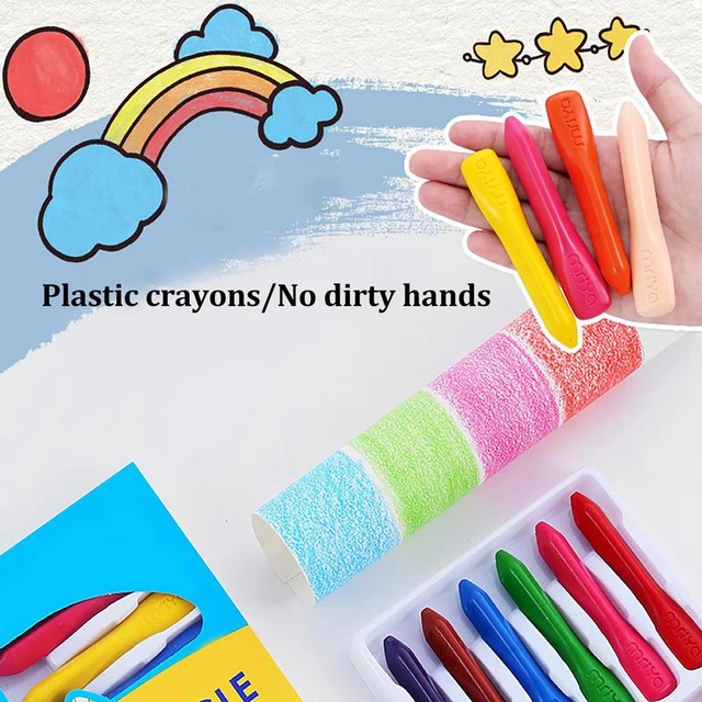 12Pcs Easy Grip Crayons, Stackable, Kids Drawing Coloring Toys Pre Schoolers