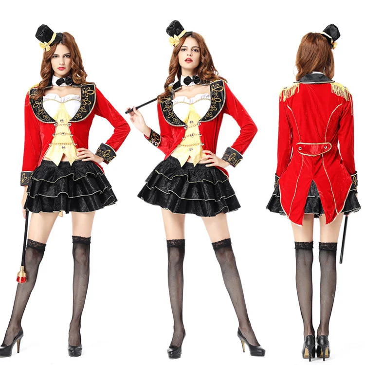 

Adult Circus Trainer Vampire Devil Cosplay Waiter Magician Swallowtail Costume