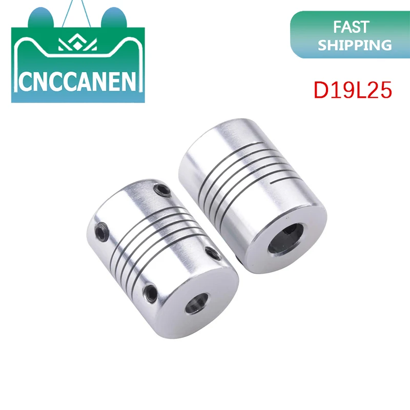 Flexible Coupling D19L25 Aluminum 3mm 4mm 5mm 6.35mm 8mm 10mm CNC Stepper Motor Coupler Encoders Engraving Machine