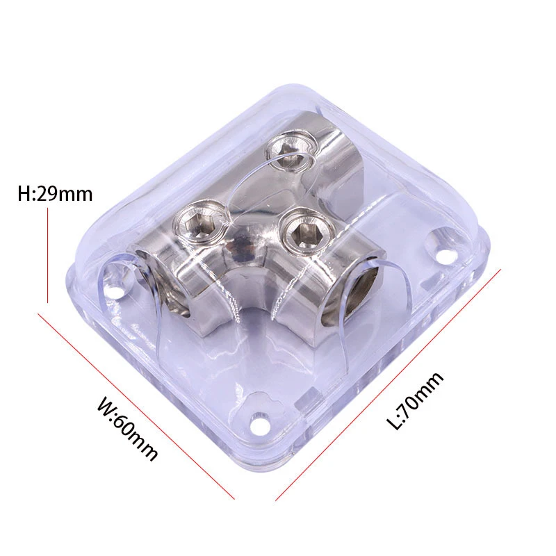 2 Way Power Distribution Block 0 Gauge in 0 Gauge Out Power Ground Distributor for Car Audio Splitter