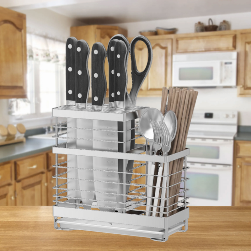Utensil Holder Drying Rack For Forks Spoons Chopsticks Organizer Kitchen Storage Metal Racks
