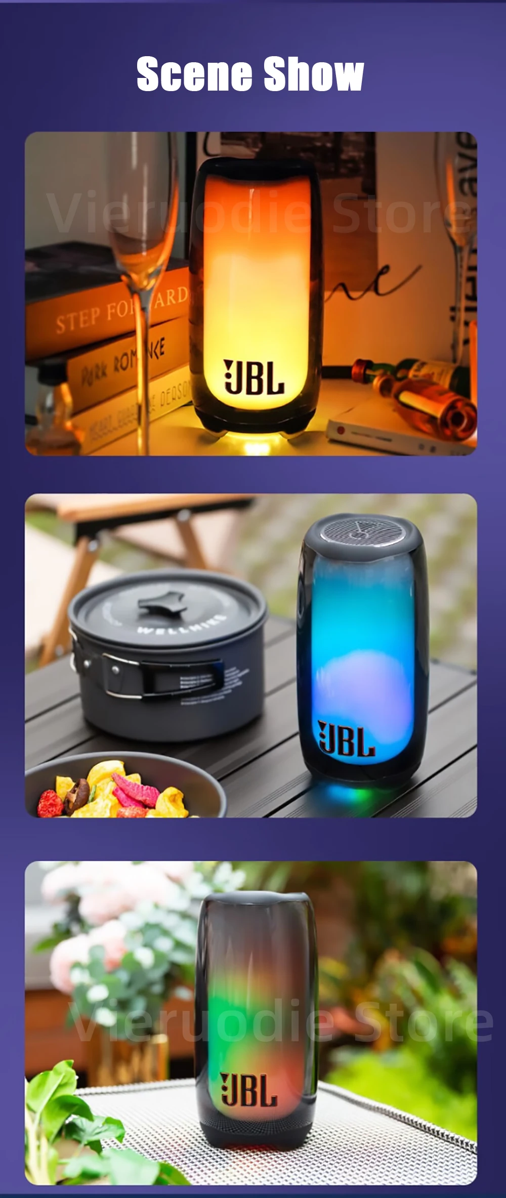 JBL Pulse 5 Portable Bluetooth speaker with light show description image 13
