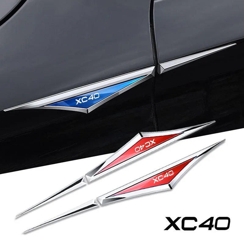 

2pcs/Set Auto Door Fender Side Blade Badge Car Body Anti Scratch Metal Sticker For Volvo XC40 Logo Car Accessories Metal Sticker