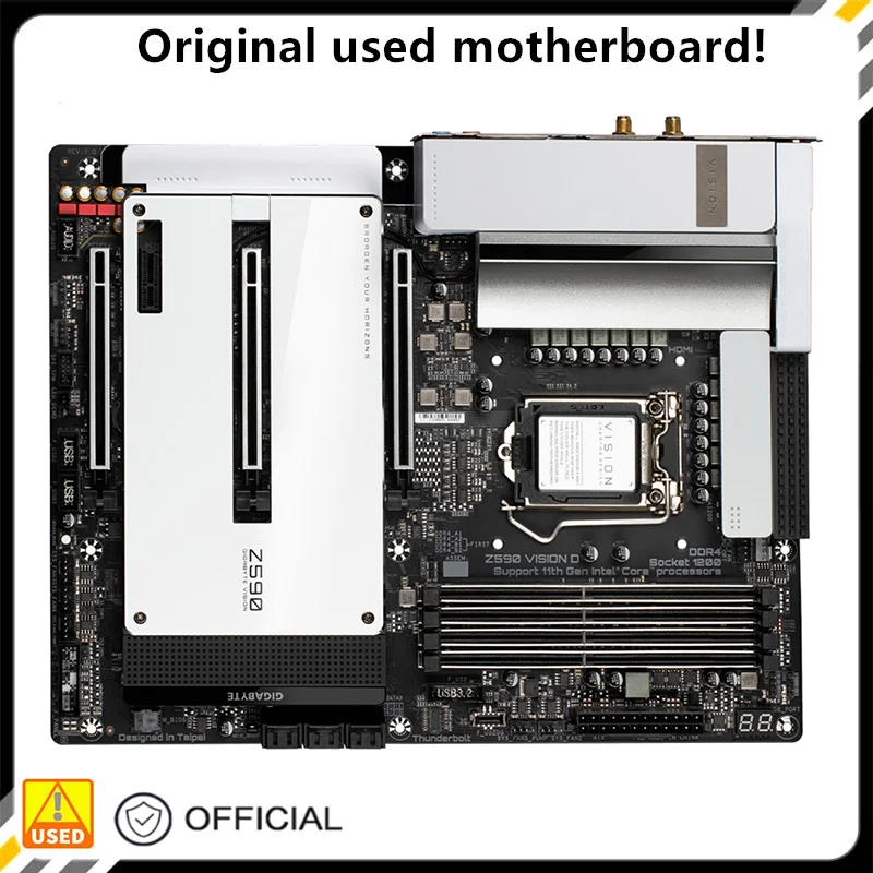 

For Z590 VISION D Original Used Desktop Intel Z590 128GB DDR4 Motherboard LGA 1200 i7/i5/i3 USB3.0 SATA3