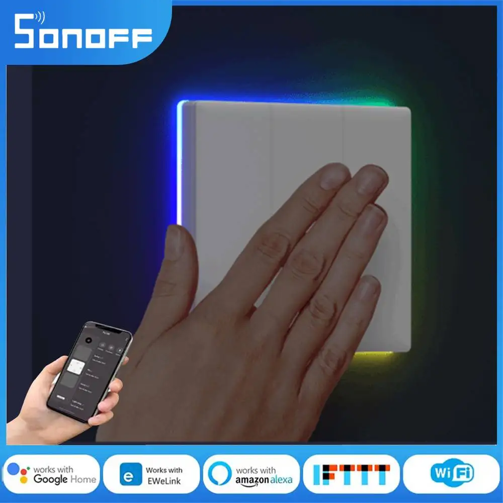 SONOFF TX Ultimate สมาร์ทสวิตช์ผนัง Touch 1/2/3/4gang LED Light Edge Multi-Sensory eWeLink รีโมทคอนโทรลผ่าน Alexa Google Home 1