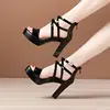 Girl Women Sandal Leather Sole High Heel Summer Shoes 4