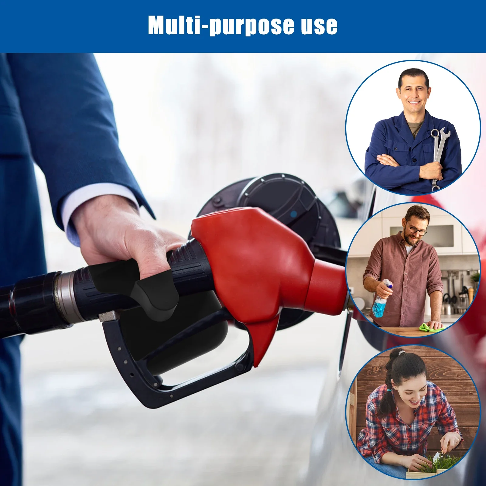 Silicone Gas Pump Glove Reusable Fuel Glove Nonslip Protective Mittens Easy to Wear Gasoline Hand Covers for Pumping Gas