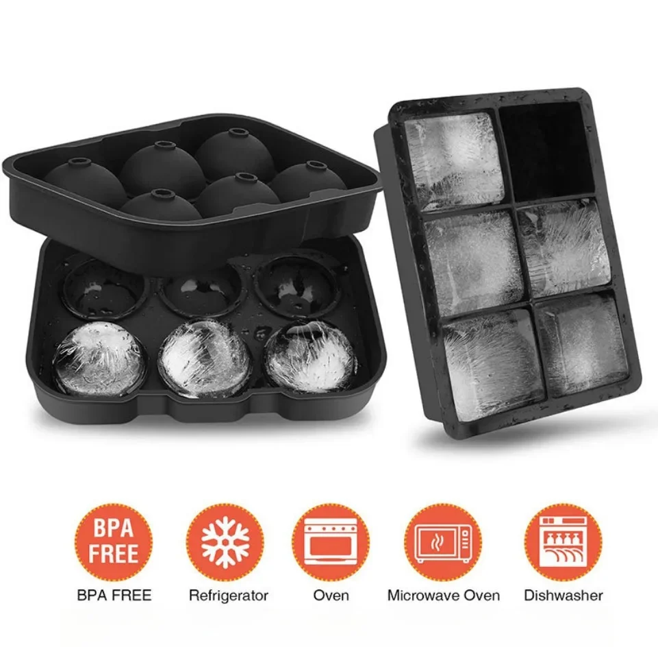 2Pack Silicone Ice Ball Maker with Locking Lid Whiskey Sphere Mold for Bourbon, Scotch & Cocktails BPA-Free&Dishwasher Safe