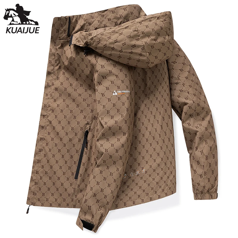 Jacket Mens Spring autumn New men jacket letter hooded Jackets casual coat  Men's business coats Size M-5XL Hat detachable 3669