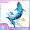 2.4Ghz Mini RC Electric Whale Water Spray And Diving Dual Motor Remote Control Animals Blue Gray Funny Toys Gifts Girls Boys 4