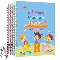 4books French Magic Practice Copybook Magic Book That Can Be Reused Learn Alphanumeric Drawing Math Writing Children Calligraphy 1