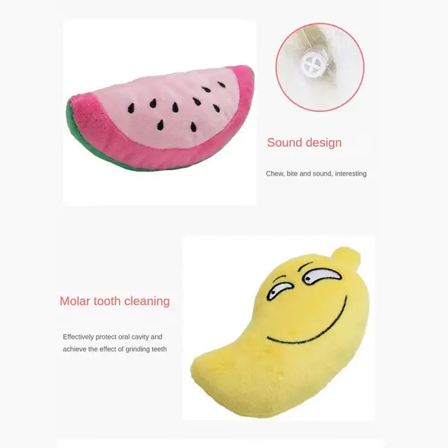 Puppy Dog Plush Squeaky Toys for Small Medium Dogs Fruit Kiwi Avocado Aggressive Chewers for Pet Cat Products Puppy Accessories 4
