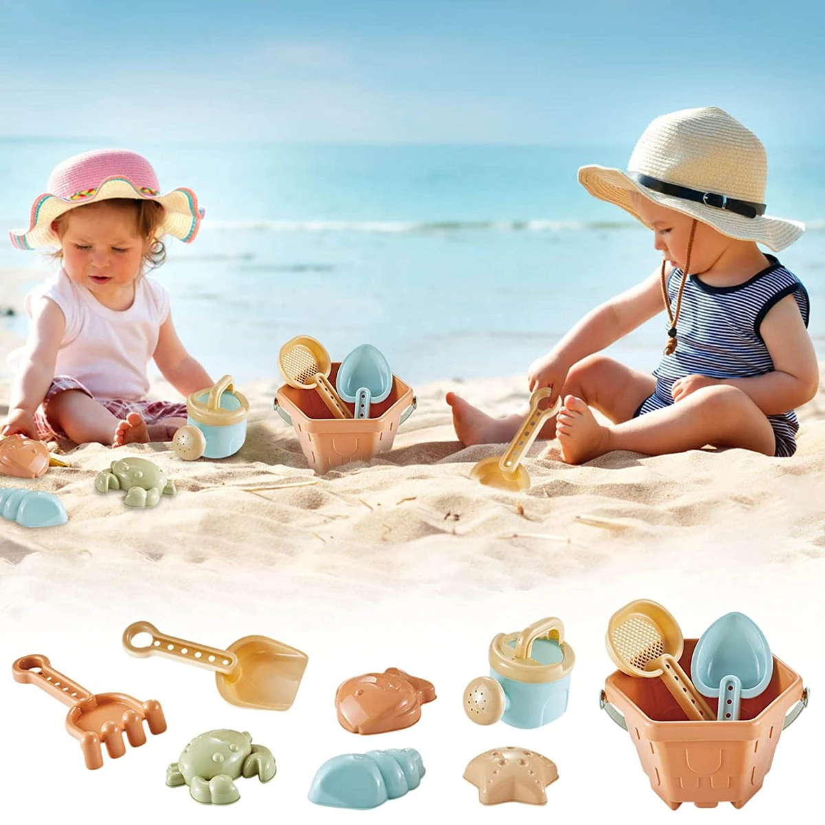 Baby Beach Toys Children Outdoor Summer Sand Play Set Infants Digging SandPlastic Shovels Buckets Water Play Beach Toys for Kids — view 3