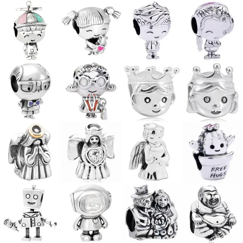 

Precious Boy&Girl Angel Cosmo Tommy Free Hugs Cactus Charm 925 Sterling Silver Beads Fit Bracelet Diy Jewelry