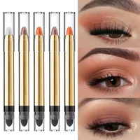 6color Eye Shadow Pen Eye Makeup Lying Silkworm Pen Double-ended Highlight Pen Eye Shadow Stick Women's Micro-pearl Matte Makeup 1