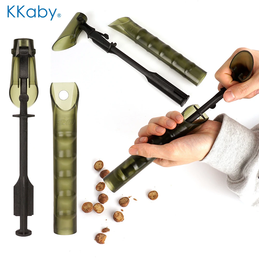 KKaby 휴대용 잉어 낚시 미끼 발사기, 보일리 미끼 공급 튜브, 미끼 살포기..