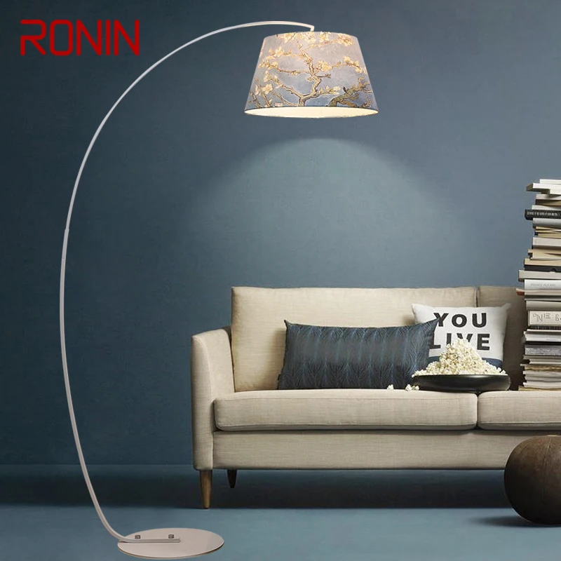 

RONIN Nordic Fishing Floor Lamp Modern Family Living Room Beside The Sofa Creative LED Decorative Standing Light