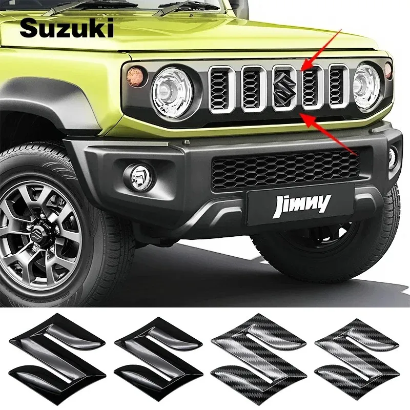 스즈키 짐니 그랜드 비타라 XX4 스위프트 알토 S 로고 자동차 스타일링 프론트 라디에이터 그릴 배지 리어 트렁크 엠블럼 스티커 액세서리